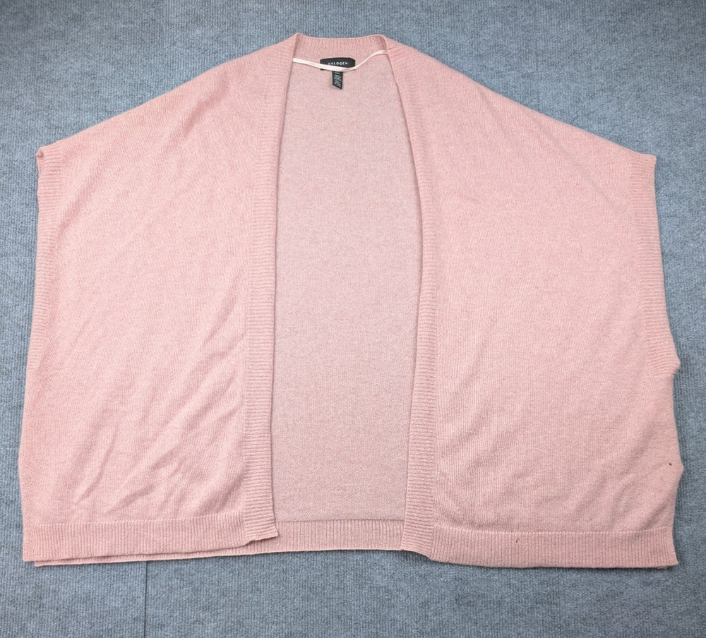 Halogen Cashmere Shawl Womens One Size Pink Minimal Quiet Luxury Sweater Relaxed